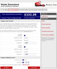 Direct Line website screenshot Direct Line website screenshot